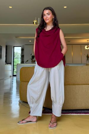 Oscar Drape Trapeze Tank Rioja